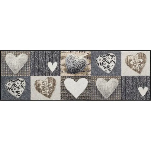 Salonloewe Fußmatte Alpenglück Herzen 60x180 cm - Tür- & Bodenmatten, waschmaschinengeeignet und ideal für Innen- und Außenbereiche, sorgt für Sauberkeit und eine einladende Atmosphäre.