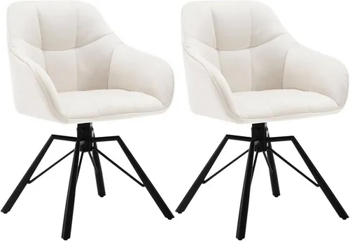 Woltu Polsterstuhl (2 St), drehbar mit Armlehnen - Polsterstühle für Esszimmer, 360° drehbar für höchsten Komfort und mit ergonomischem Design für optimale Unterstützung beim Sitzen.