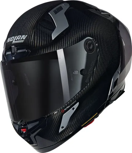 Nolan X-804 RS UC Argento 332 Motorradhelm - Motorradhelm in Größe L (59) aus Kohlefaser, bietet optimale Belüftung und kratzfestes Visier mit Antibeschlagschutz - ideal für Onroad und Offroad.