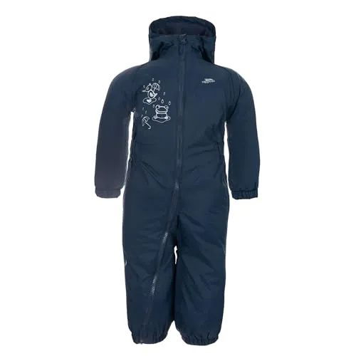 Tresspass Kinder Regenanzug mit Fleece-Einsatz, Wasserfest und atmungsaktiv - Kinder-Regenbekleidung, gefütterter Anzug mit Kapuze und reflektierenden Akzenten, ideal für aktive Kleinkinder, die auch bei Regen trocken bleiben möchten.