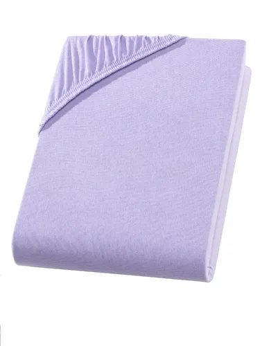 yadetextil Spannbettlaken Spannbettlaken, Jersey, Gummizug: Rundumgummi, Baumwolle Spannbettlaken 180x200-200x200 cm bis 25 cm Höhe, Flieder