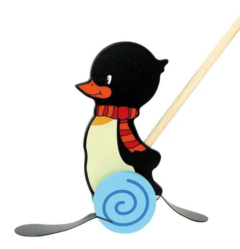 Hess Schiebepinguin Konrad - Holzspielzeug für Kleinkinder - Lernspielzeug aus Holz, ideal für Kinder von 1-3 Jahren, fördert motorische Fähigkeiten und macht Spaß beim Schieben.
