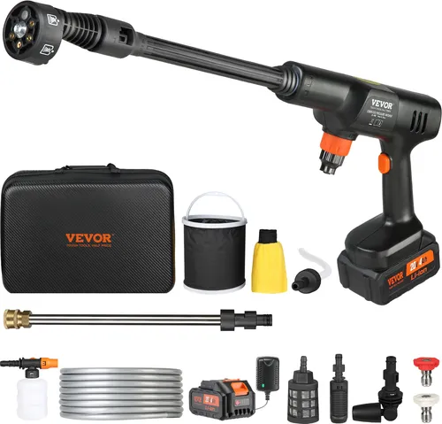 VEVOR Akku Hochdruckreiniger - Bürstenlos, 21 V, 50 bar, kabellos und ideal für mobile Reinigung und Bewässerung