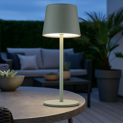Tischleuchte Tischlampe Außenlampe Balkonleuchte Touchdimmer CCT LED H 28 cm