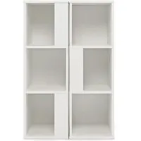 Costway 2er Set Bücherregal aus Holz mit 3 Ebenen & Kippsicherung - Praktisches Bücherregal-Set in Weiß mit 6 offenen Fächern für vielseitige Aufbewahrung. Robuste Konstruktion aus Holzwerkstoff und Kippsicherung für sicheren Stand. Ideal für Wohnzimmer, Schlafzimmer oder Kinderzimmer.