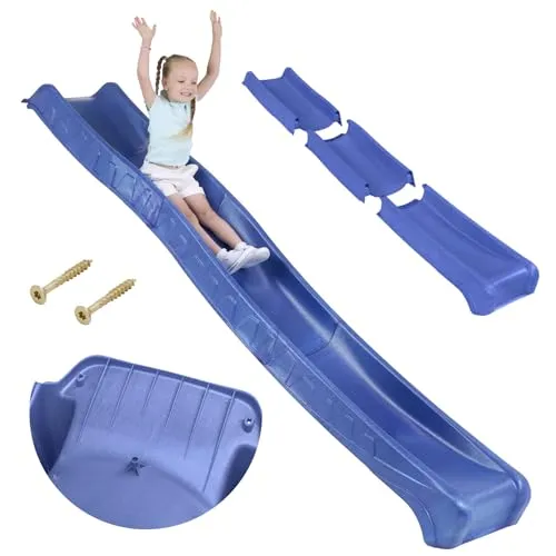 TRIBECCO Kinderrutsche Outdoor 3 m für Kinder ab 3 Jahren (Blau)