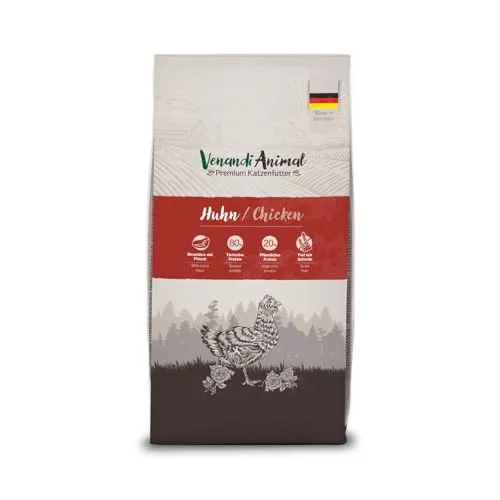 Venandi Animal - Premium Trockenfutter für Katzen - Huhn, 1er Pack (1 x 6,5kg), getreidefrei mit viel frischem Fleisch