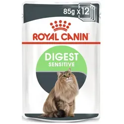 ROYAL CANIN Digest Sensitive 12x85g in Soße - Katzenfutter für ernährungssensible Katzen, saftige Stückchen in köstlicher Soße, unterstützt die Verdauung und sorgt für hohe Akzeptanz.