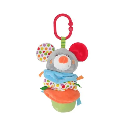 Lorelli Greifspielzeug Baby Plüschtier, Vibration, C-Ring, Faltenzonen, Greifling, Spielbogen