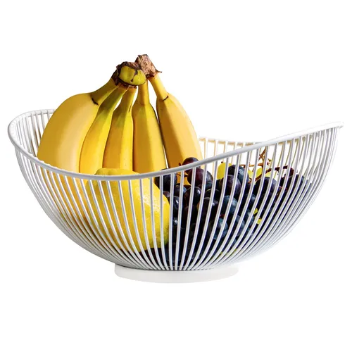 bremermann Obstschale, Obstkorb, Drahtkorb oval ca. 29 x 13,5 x 25,5 cm, weiß