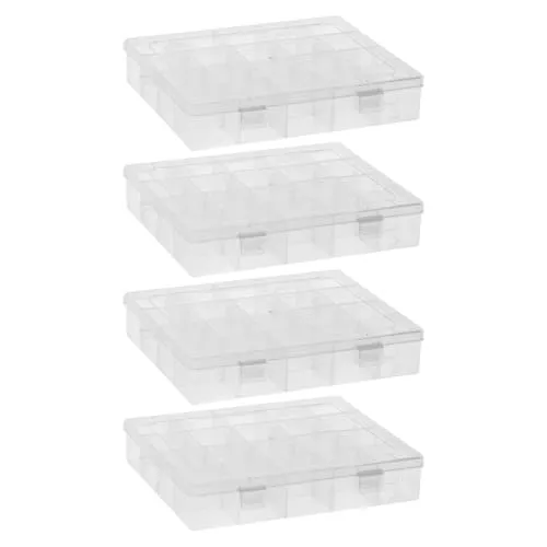 Ideen mit Herz Sortierboxen für Kleinteile | Aufbewahrungsboxen | je 20 Fächer à 4 x 4 cm | Größe: 20,8 cm x 16,9 cm x 4 cm | Setzkästen, Sortimentskästen | Sortierkästen zum Basteln | 4 Stk