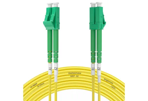HB-DIGITAL LWL Patchkabel 5m Duplex LC/APC-LC/APC Glasfaserkabel, (500 cm), LSZH-Mantel