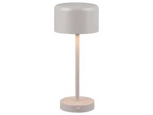 REALITY LED-Akku-Tischleuchte Jeff R59151177 grau - Moderne Tischleuchte mit Akku und USB-C Ladefunktion, dimmbar in 3 Stufen für individuelle Lichtstimmung, ideal für flexibles Wohnen.