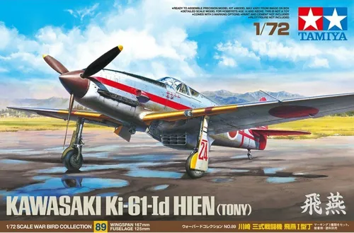 TAMIYA TM60789 1/72 Kawasaki Ki-61-Id Hien (Tony) Bausatz - Modellbausatz im Maßstab 1:72, detailgetreue Nachbildung des legendären japanischen Jagdflugzeugs für Modellbau-Enthusiasten.