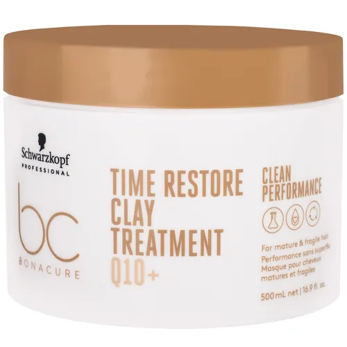 Schwarzkopf BC Time Restore Clay Treatment 500ml - Hochwertige Haarkur, einfache Anwendung für langanhaltende Ergebnisse