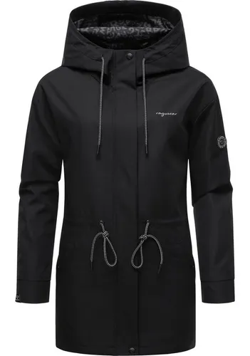 Ragwear Outdoorjacke Urbanna Remake - Wasserdichte Übergangsjacke in schwarz, ideal für wechselhaftes Wetter mit 11000 mm Wassersäule und schmutzabweisendem Material – perfekt für aktive Outdoor-Abenteuer!