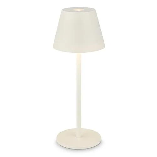 BRILONER - LED Tischlampe kabellos IP44 mit Touch, dimmbar, Akku tauschbar, Nachttischlampe, Leselampe, LED Lampe, Campinglampe, Tischleuchte, Akkulampe, Outdoor Lampe, 6x16 cm, Altweiß