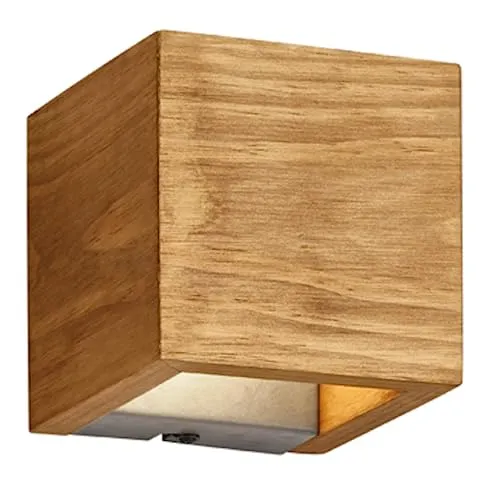 Trio Leuchten LED Wandleuchte Brad 223710130 - Moderne Wandleuchte aus Metall und Holz mit 4,3 Watt LED, Switch Dimmer für individuelle Helligkeitseinstellungen und warmweißem Licht für gemütliche Atmosphäre.