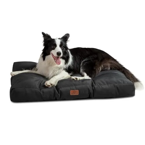 BEDSURE Hundebett mit Kissen, waschbar & wasserdicht – Größe L (91 x 68 x 10 cm)