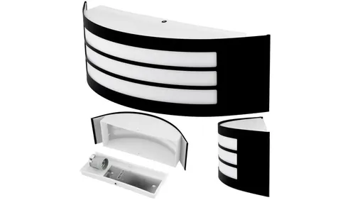 Kinkiet Ogrodowy Elewacyjny Lampa Zewnętrzna E27 CZARNA IP44 FREESIA Lumiled