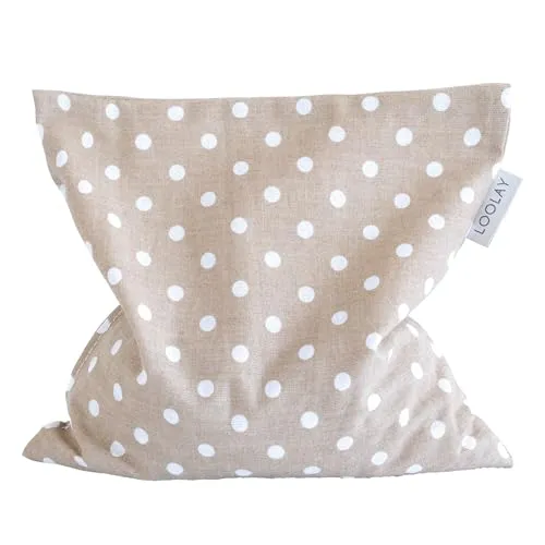 LOOLAY Kirschkernkissen Mikrowelle 20x20 cm – Wärmekissen aus 100% Baumwolle – Kirschkern Kissen Ideal bei Muskelverspannungen oder Menstruationsbeschwerden (punkte braun)