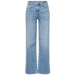 ONLY Damen Jeans 15282975 Light Blue Denim M-34 - Jeans mit Spitzen-Detail und hoher Taille, ideal für modische Outfits und bequemes Tragen.