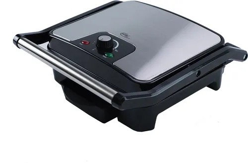 Elta KG-201 Edelstahl Kontaktgrill - Vielseitiger Grill mit 28x23 cm Grillfläche, ideal für fettfreies Grillen von Sandwiches, Fleisch und Gemüse. Integrierte Fettablauffunktion und einfache Reinigung für gesundes Kochen.