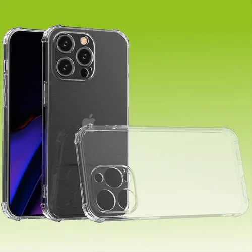 Für Apple iPhone 15 Pro Max Schock TPU Schutz Handy Hülle Cover Transparent