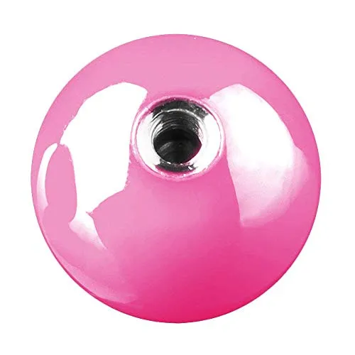 viva-adorno Piercing Schraubkugel Ersatzkugel Hochglänzend Farbig Emailiert Edelstahl-Gewinde Größen Z376, Rosa 1,6 x 5,5mm