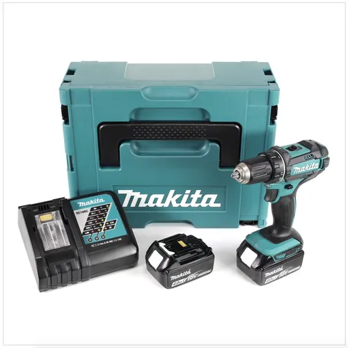 Makita DDF 482 RMJ Akku Bohrschrauber 18V - Akkuschrauber mit 62Nm Drehmoment, inklusive 2x 4,0 Ah Akku und Ladegerät, ideal für anspruchsvolle Heimwerkerprojekte.