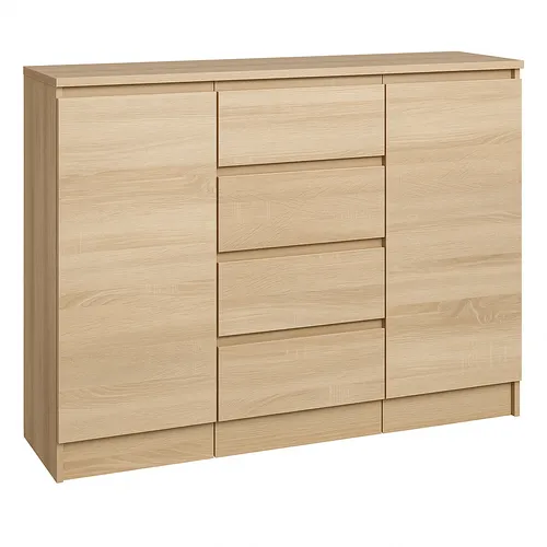 Kommode mit 4 Schubladen und 2 Schränken – 120 cm modernes Sideboard