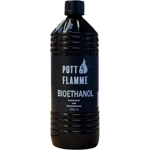 Pott & Flamme Bioethanol 1000 ml Flasche mit Sicherheitsverschluss (1)