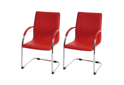 PROREGAL® Besucherstuhl Konferenzstuhl Sammy, HxBxT 93x56x56cm, Sitzhöhe 47cm, Farbe (2 St), bequem mit Armlehnen, stabil, elegant und pflegeleicht