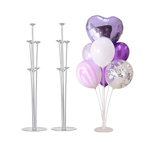 Coriver Ballonbaum, Höhe Tischballonständer Kit mit Kunststoffstab Ballonständer, Hochzeit, Geburtstag, Gartenparty und Feier des großen Ballonzubehörs (2 Sets)