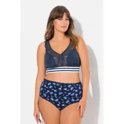 Ulla Popken Bügelloser Minimizer-Bralette mit Spitze in Nachtblau