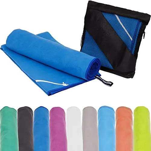Mach1 2 Stück 30x50cm Mikrofaser Sport Handtuch dunkel blau – kompakt & schnell trocknend – Microfaser Handtücher – EIN perfektes Sporttuch, Reisehandtuch, Strandhandtuch
