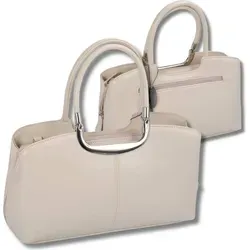 mittlere beige Daniele Donati Handtasche, fest Form, Schultergurt abnehmbar