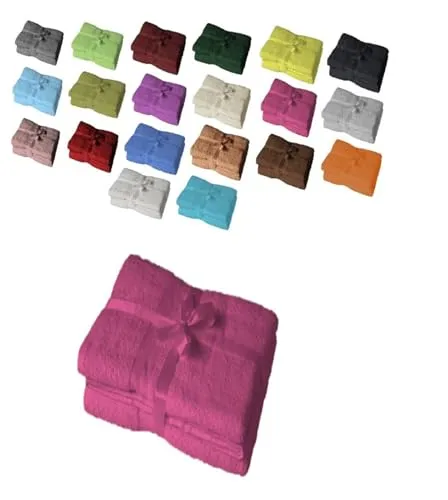 EXKLUSIV HEIMTEXTIL Handtuchserie im Set mit Schleife Marke Saunatuch 2er Set 80 x 200 cm Pink
