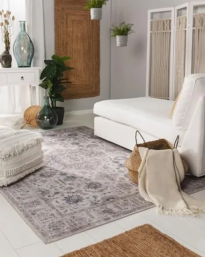 benuta Pop Teppich, Beige, Rechteckig 120x170 cm - Orientalischer Teppich aus Textil, wasserabweisend und nachhaltig mit GOTS-Zertifizierung – ideal für stilvolle Akzente in Ihrem Zuhause.