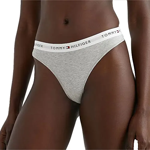 Tommy Hilfiger Damen String Tanga, Grau (Light Grey Heather), L