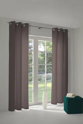 Adam Vorhang Uni Collection, Ösen, blickdicht, Jacquard braun 145 cm x 145 cm - Gardinen aus hochwertigem Jacquard, blickdicht und energiesparend, perfekt für stilvolle Fensterdekoration in jedem Raum.