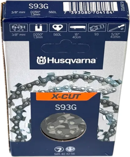 Husqvarna X-CUT S93G Sägekette 30 cm - Sägeketten für Arboristen, bietet exzellente Präzision, minimiert Rückschlagrisiko und bleibt länger scharf – ideal für Profis und Hobbyanwender.