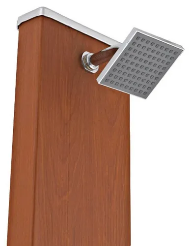 Solardusche aus Alu in Holzoptik 32 L - Praktische Solardusche aus Aluminium in Holzoptik, 32 L Kapazität. Genießen Sie kostenlos warmes Wasser durch Sonnenenergie – ideal für Garten und Pool!