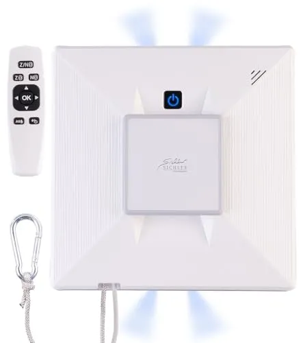 Sichler Profi-WLAN-Fensterputzroboter mit 4 Sprühköpfen - Fensterwischer & -abzieher, automatisches Reinigen mit Fernbedienung und App-Steuerung für müheloses Fensterputzen.