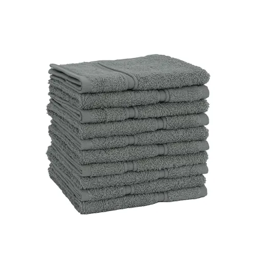 Veluna Home Premium Gästehandtücher Set 100% Baumwolle Gästehandtücher (30x30 cm) | Oeko-TEX Zertifiziert (Grau, 10er Pack)