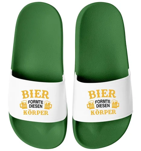 MoonWorks Lustige Badelatschen mit Spruch für Männer Unisex Witzige Schlappen Badesandale