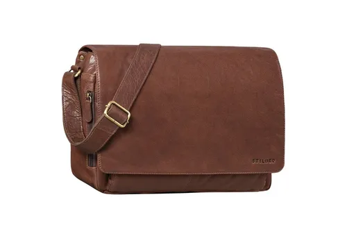 STILORD Vintage Umhängetasche 'Tom' aus braunem Leder