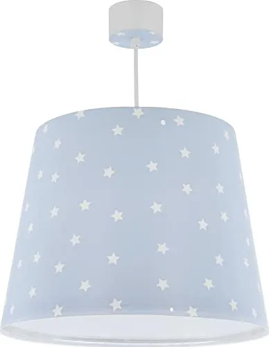 Dalber Lampe kinderzimmer, kinderlampe Pendelleuchte Hängelampe, Deckenleuchte Kinder, Deckenlampe kinderzimmer Star Light Sterne Blau, 82212T, E27