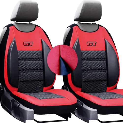 Autositzbezüge x2 - Autositzschoner Universalgröße - Sitzauflage Auto - Sitzbezug Auto Vordersitze - Matte für Sitze im Auto - Rot