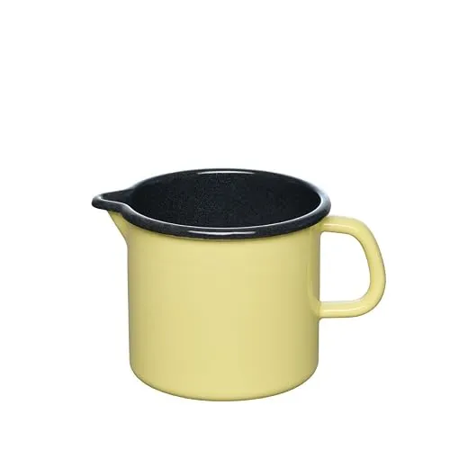 Riess, 0040-002, Schnabeltopf ø 12cm, LEMON, Gelb, Emaille, Vol. (rec.): 1,0 Liter, Made in Österreich, LBH: 18,7x13,5x11,5cm, 0,430kg, Kanne mit Henkel, Deckel, Induktionskocher kompatibel